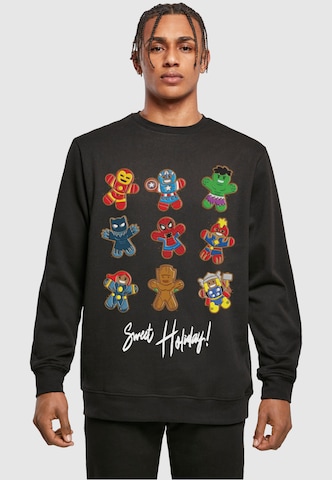 ABSOLUTE CULT Sweatshirt 'Marvel - Gingerbread Avengers' in Black: front