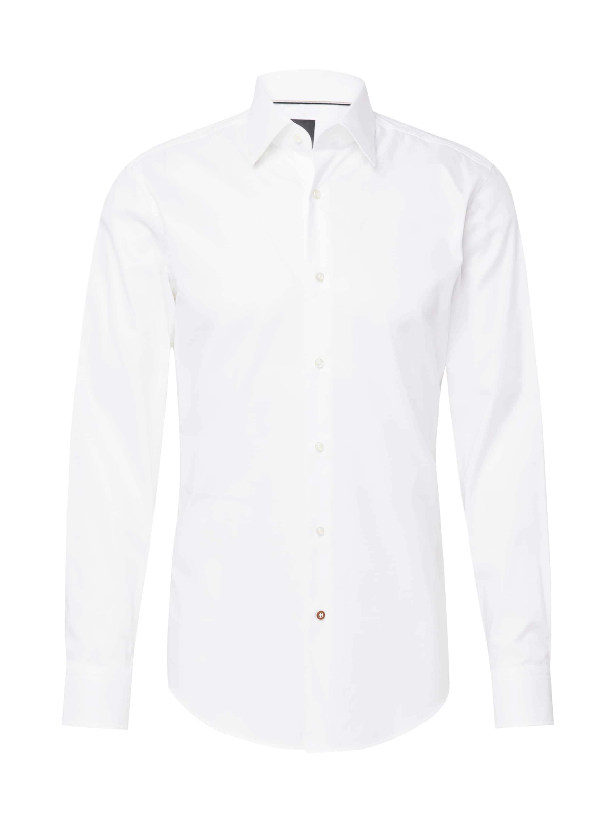 BOSS - Ajuste estrecho Camisa 'Hank' en blanco: frente