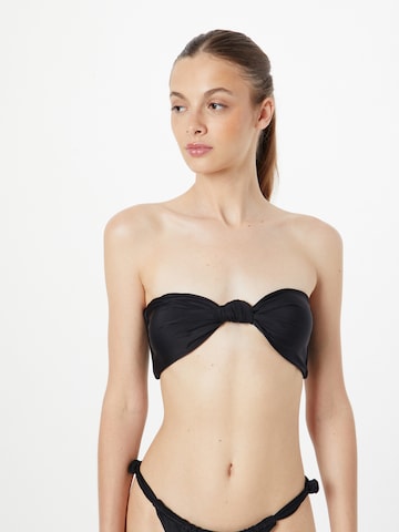 melns Misspap Bandeau Bikini augšdaļa: no priekšpuses