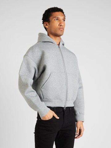 WEEKDAY Zip-Up Hoodie 'Simon' in Grey: front