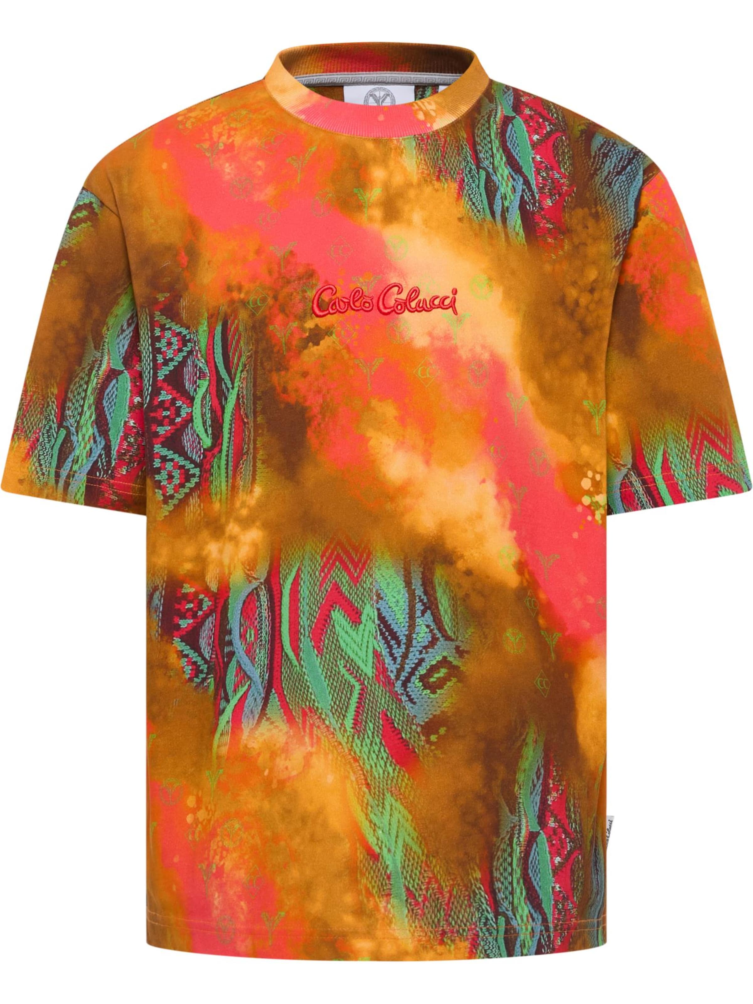 Carlo Colucci Shirt ' D'Inezo ' in Oranje: voorkant