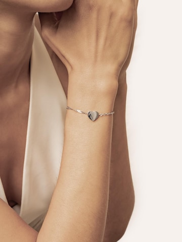 Hey Happiness - Pulsera 'Minimalist Heart Charm' en plata