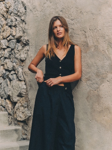 The Set Gebreide bodywarmer in Beige