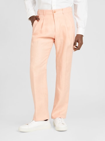 DRYKORN Loose fit Pleat-Front Pants 'LEEK' in Orange: front
