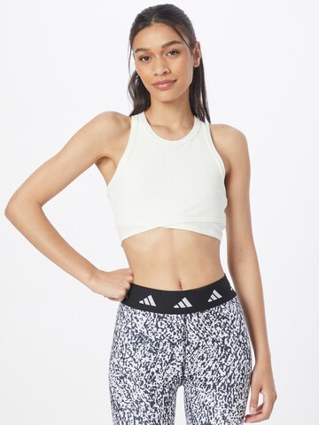 Sport top 'Studio Wrapped Rib' de la ADIDAS SPORTSWEAR pe alb: față