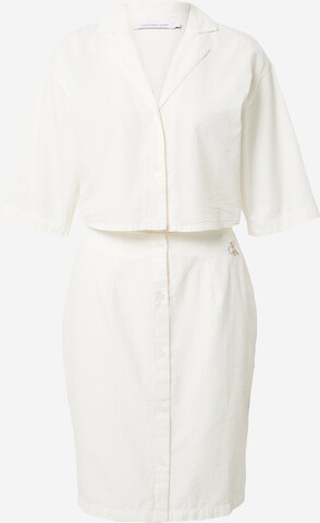 Calvin Klein Jeans Shirt dress in White: front