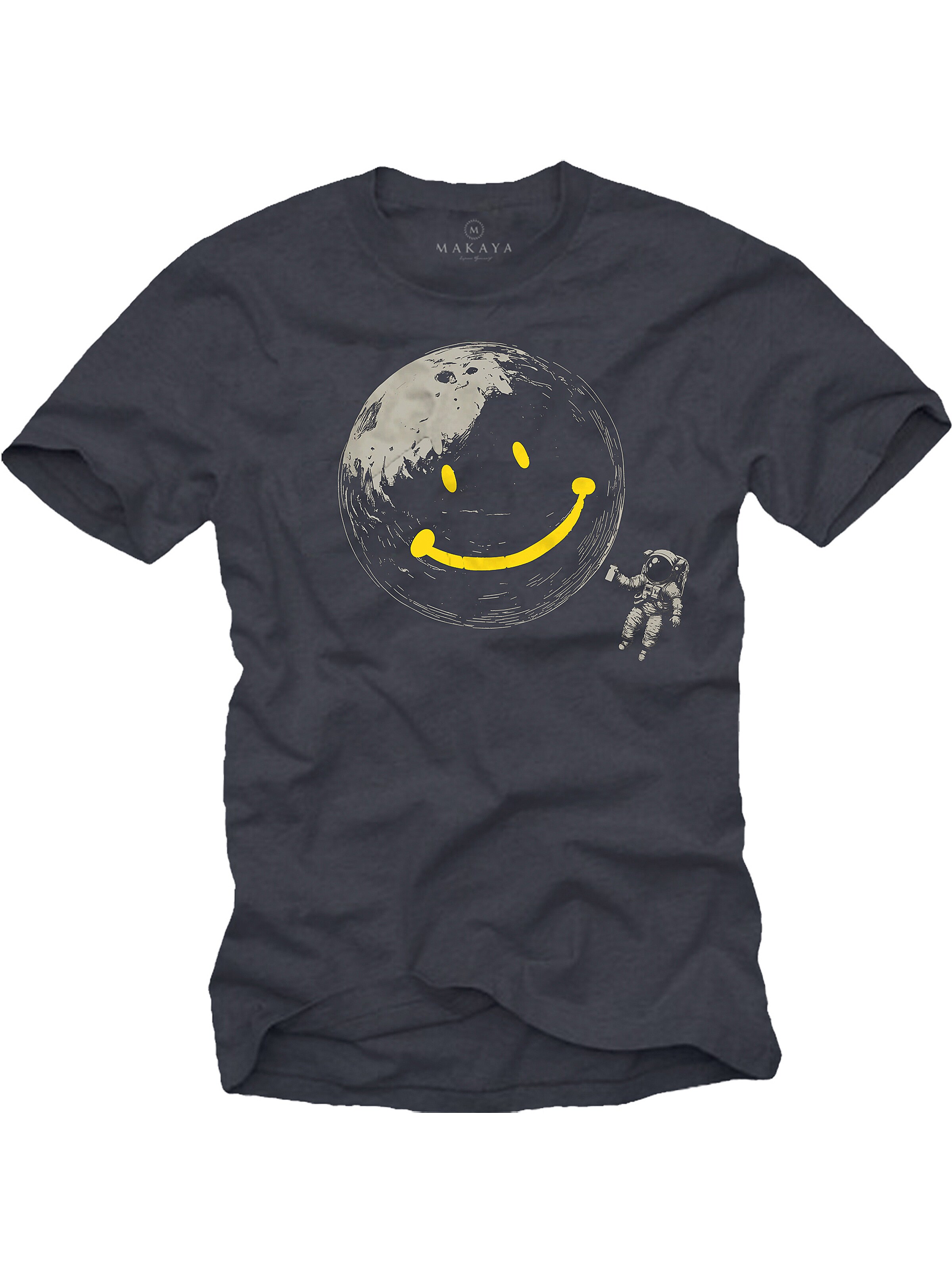 MAKAYA Shirt 'Astro-Smile' in Grey: front