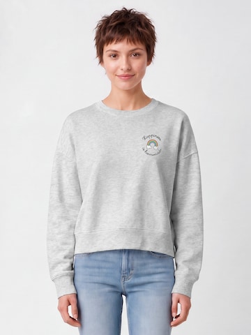 Watapparel Sweatshirt 'Happiness Is Homemade' in Grijs: voorkant