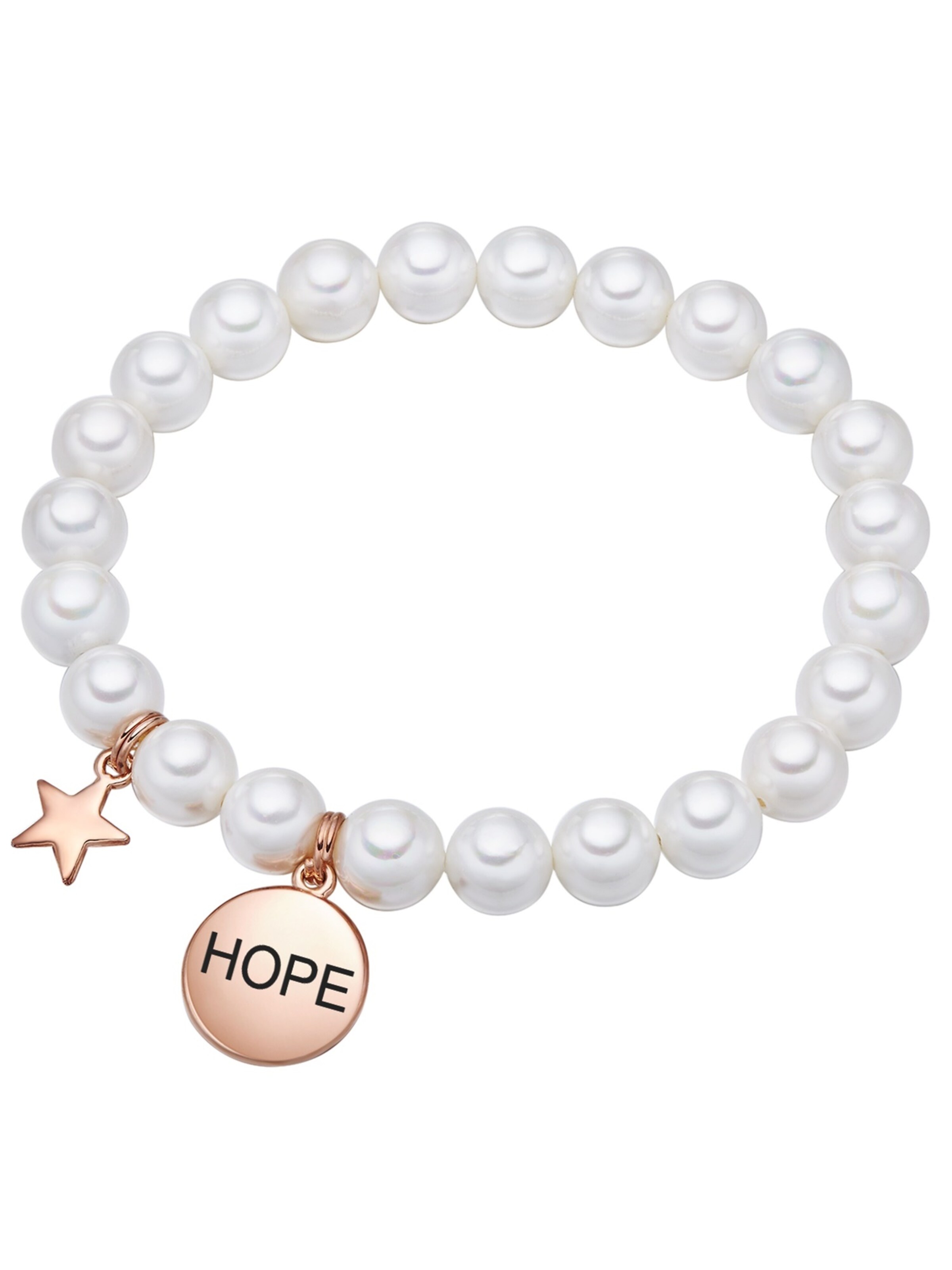 Bracelet Lulu & Jane en blanc : devant