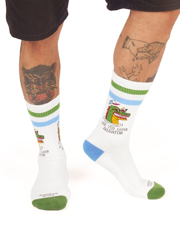 Chaussettes 'See You Later' American Socks en blanc