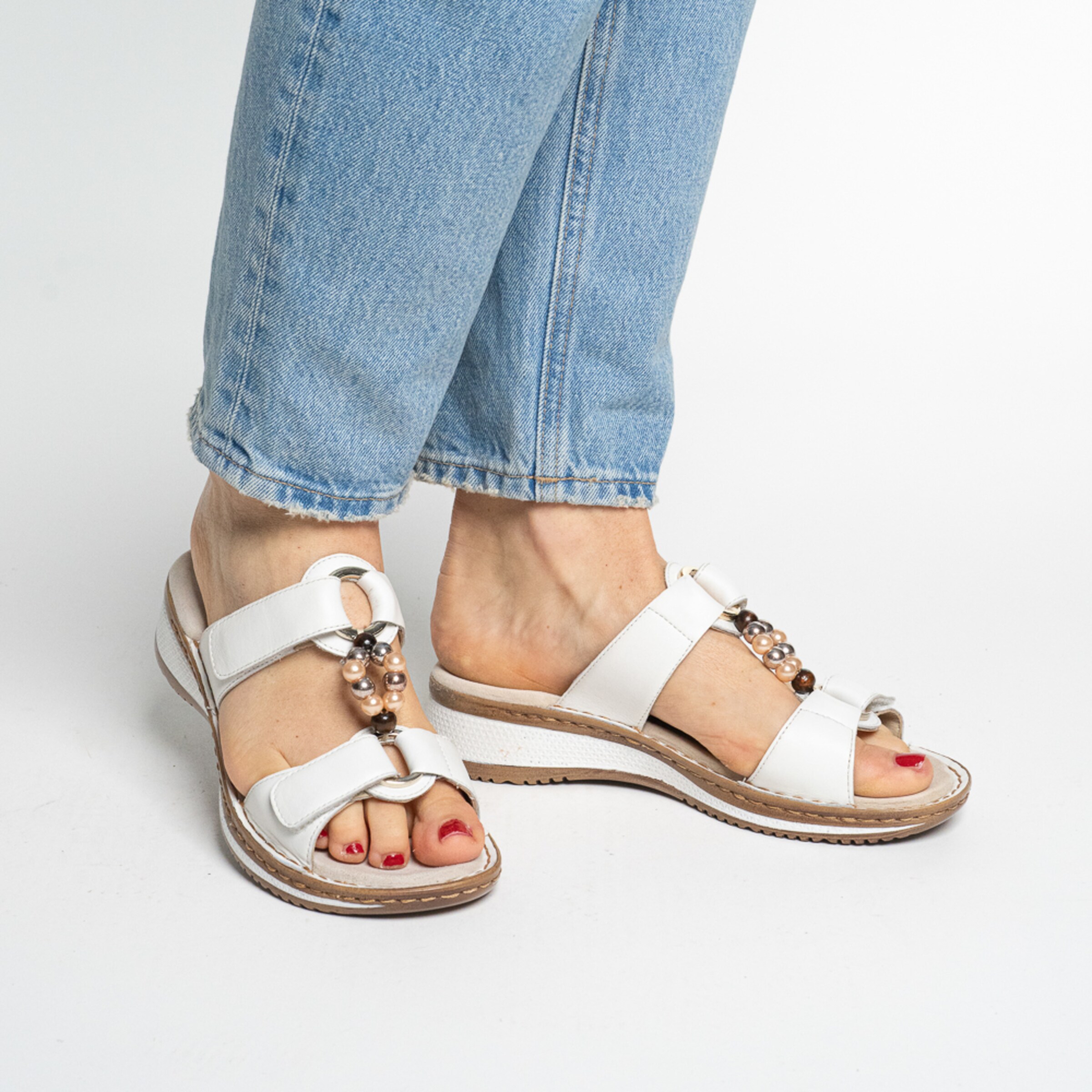 ARA Mules in White: front