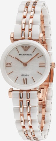 Montre à affichage analogique Emporio Armani en blanc : devant