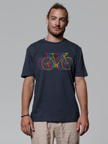 Watapparel Shirt 'Fahrräder' in Grijs: voorkant