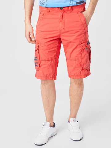 CAMP DAVID Regular Cargo Pants in Red: front