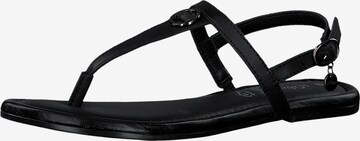 s.Oliver T-Bar Sandals in Black: front