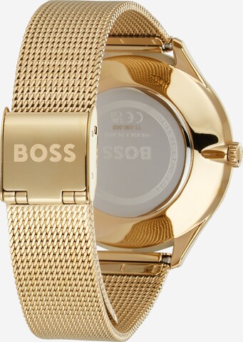 BOSS Black - Reloj analógico '36MM/3H/3BAR/LYG IP CASE/SILVER WHITE DI' en oro