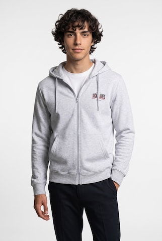 JACK & JONES Sweatjacke in Grau: Vorderseite
