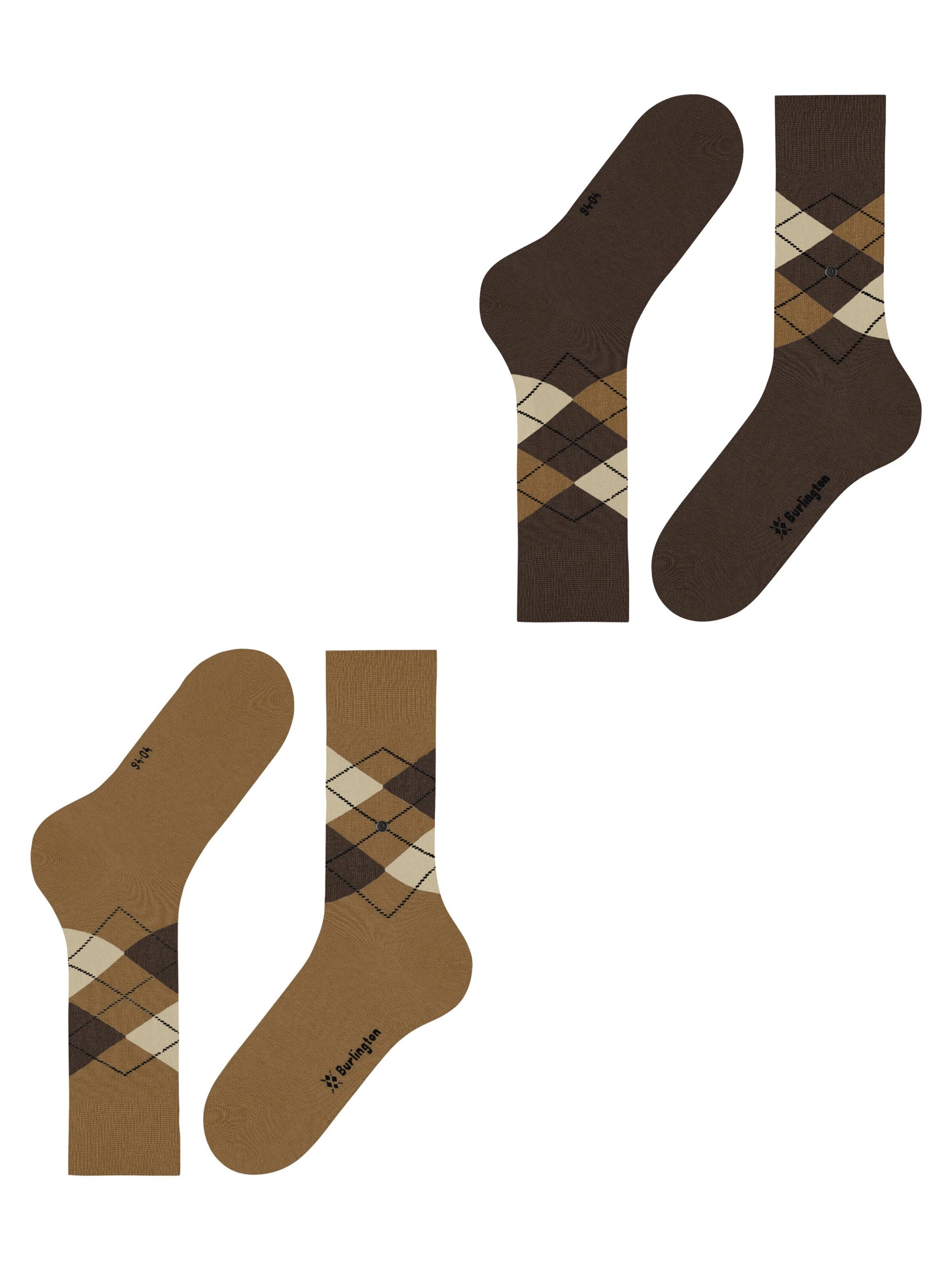 BURLINGTON Socks 'Everyday Argyle' in Brown