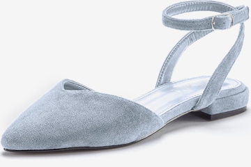 LASCANA Ballet Flats with Strap in Blue: front