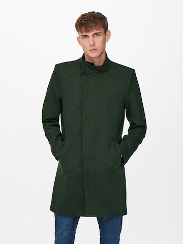 Only & Sons Between-Seasons Coat 'Oscar' in Green: front