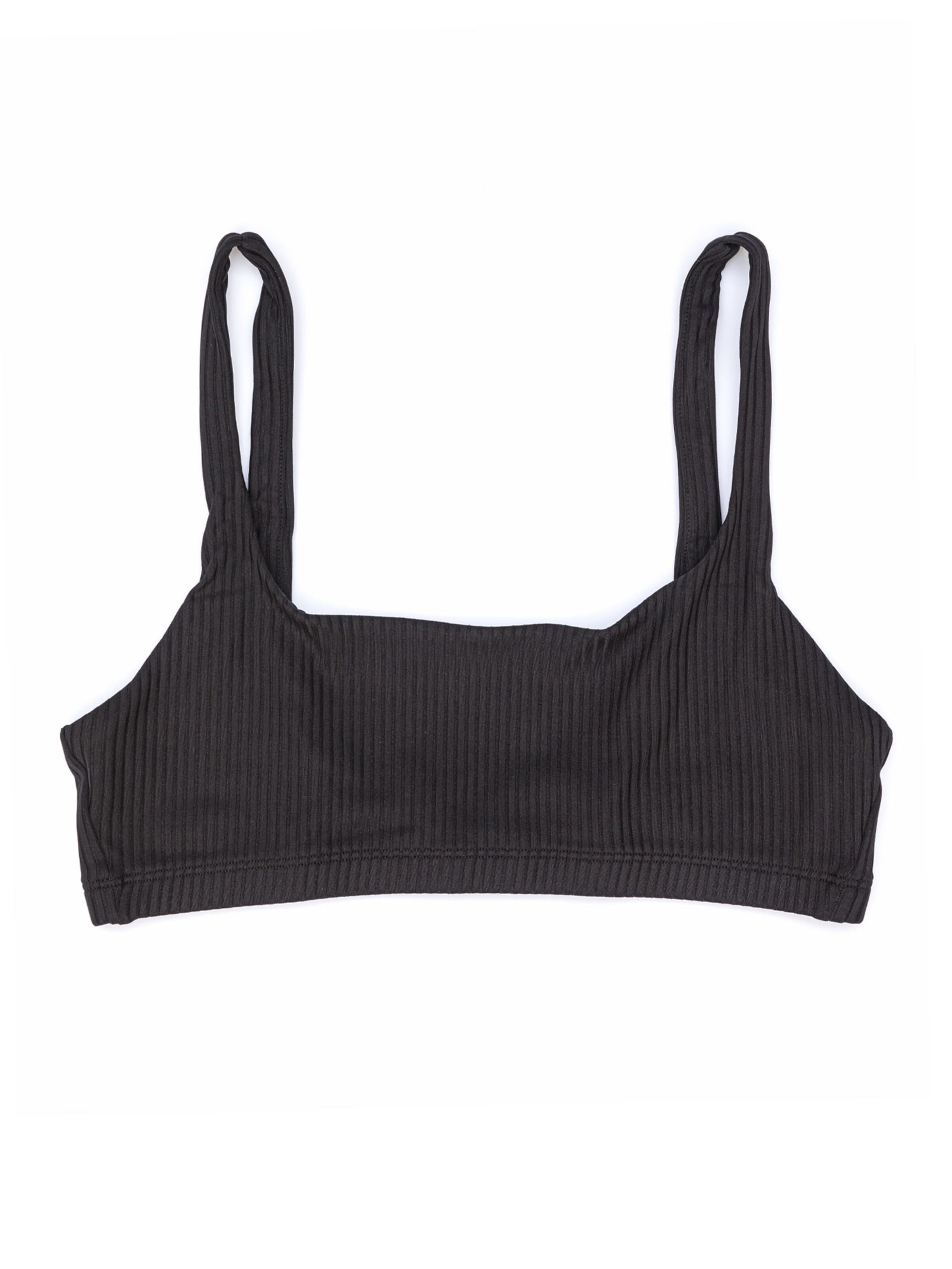 Matia Beachwear Bikinitop 'Heidi Black Ribbed - Halter Bikini Top'‌‌‌‌‌‌‌‌ in Schwarz: Vorderseite
