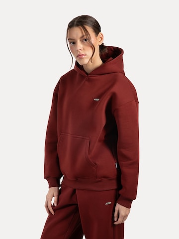 Smilodox Lyanna Blank Basic Hoodie in Rot