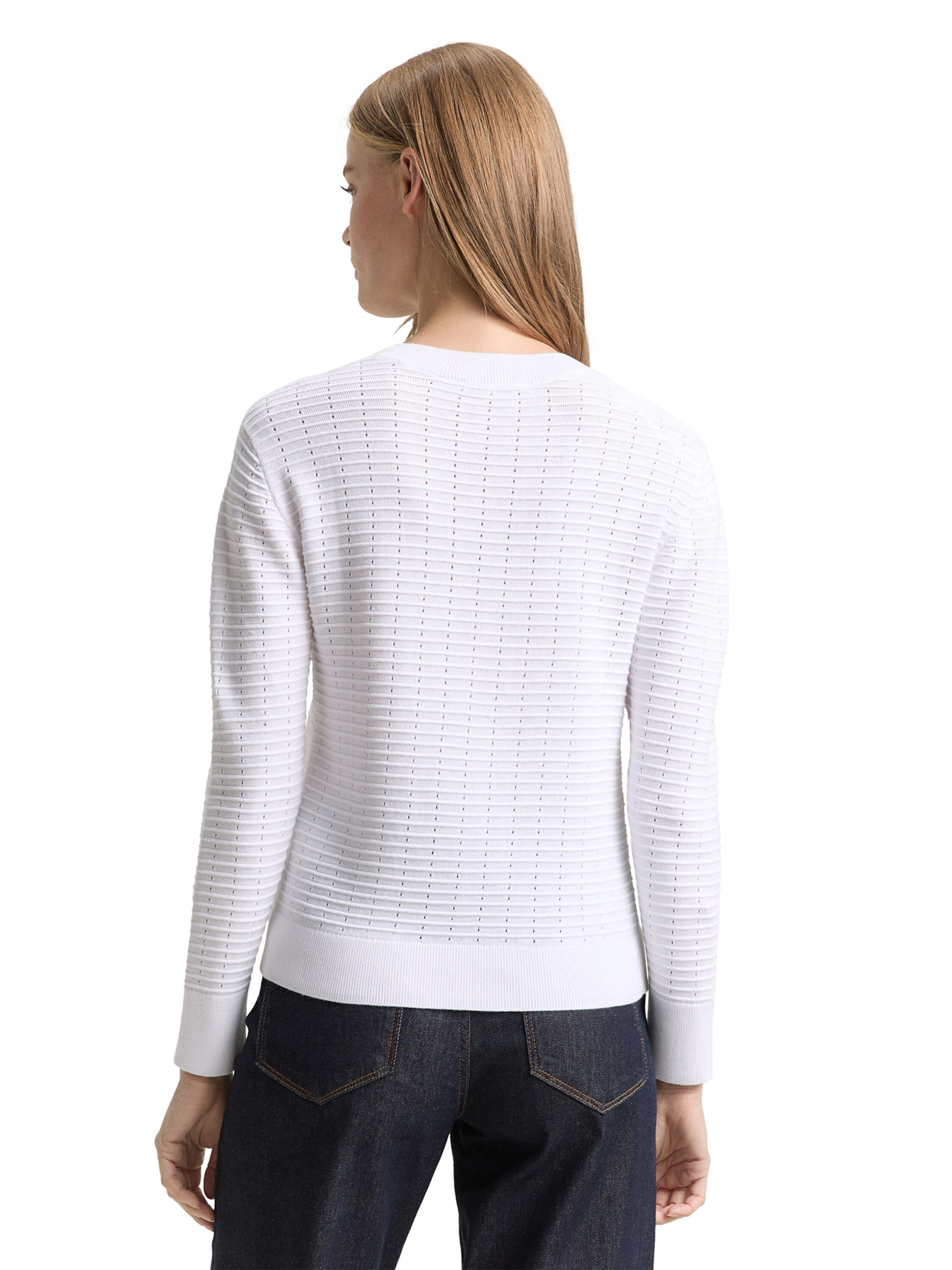 TOM TAILOR DENIM Πουλόβερ σε λευκό