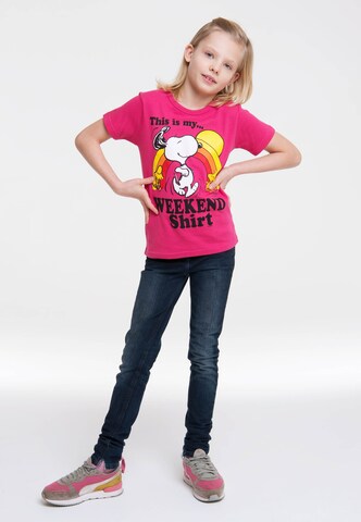 LOGOSHIRT Shirt 'Peanuts' in Roze