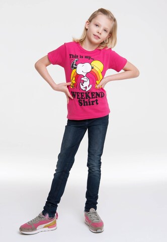 LOGOSHIRT T-Shirt 'Peanuts' in Pink