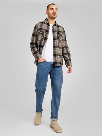 Brixton Regular fit Overhemd 'BOWERY' in Bruin