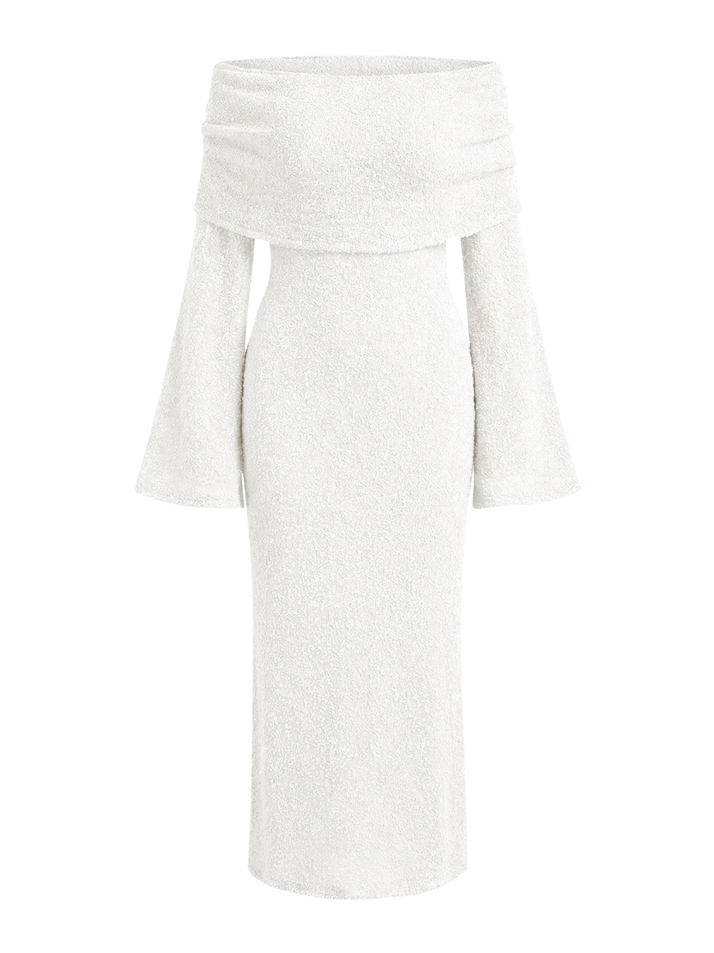 Imily Bela Strikkjole i hvid: forside