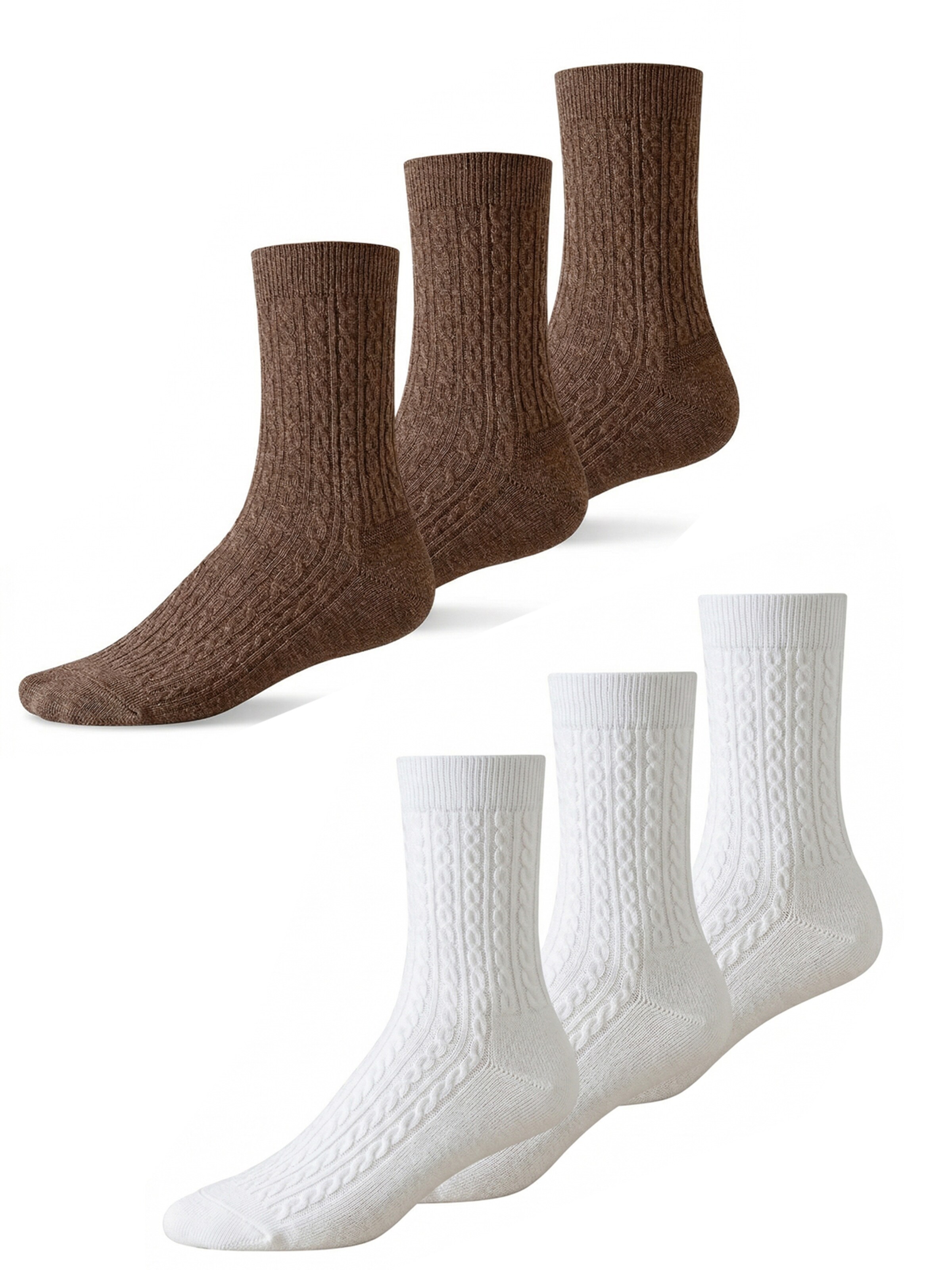 Millo Socks 'Cosy Twist Mix' in 36-39 in White, Item view