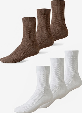 Millo Socks 'Cosy Twist Mix' in White: front