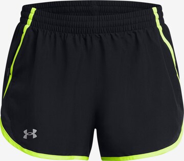 UNDER ARMOUR Regular Workout Pants 'FLY BY' in Black: front