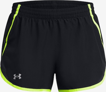 UNDER ARMOUR Workout Pants 'FLY BY' in Black: front