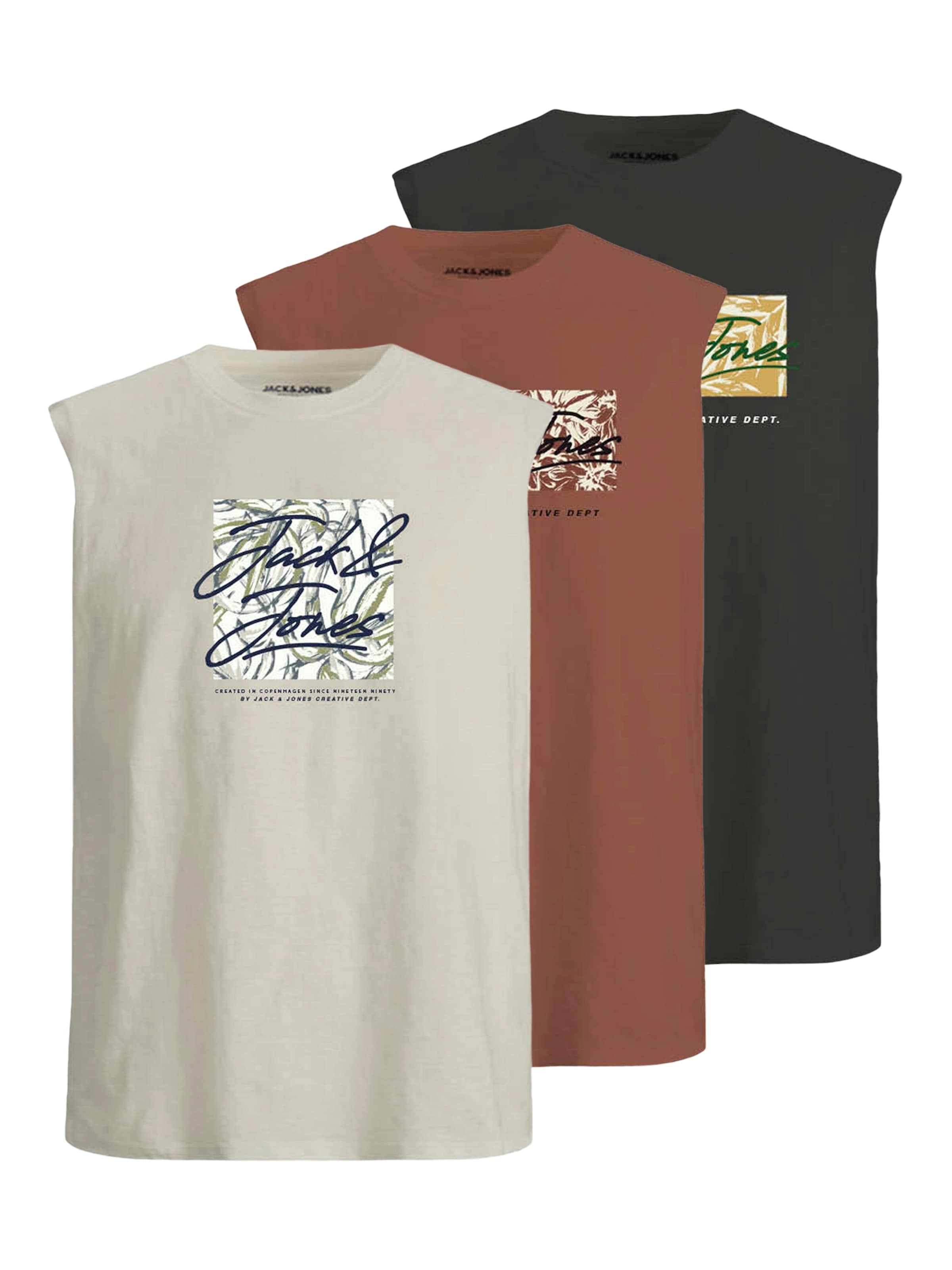 JACK & JONES Футболка 'JORSPLIT' в Коричневый: спереди