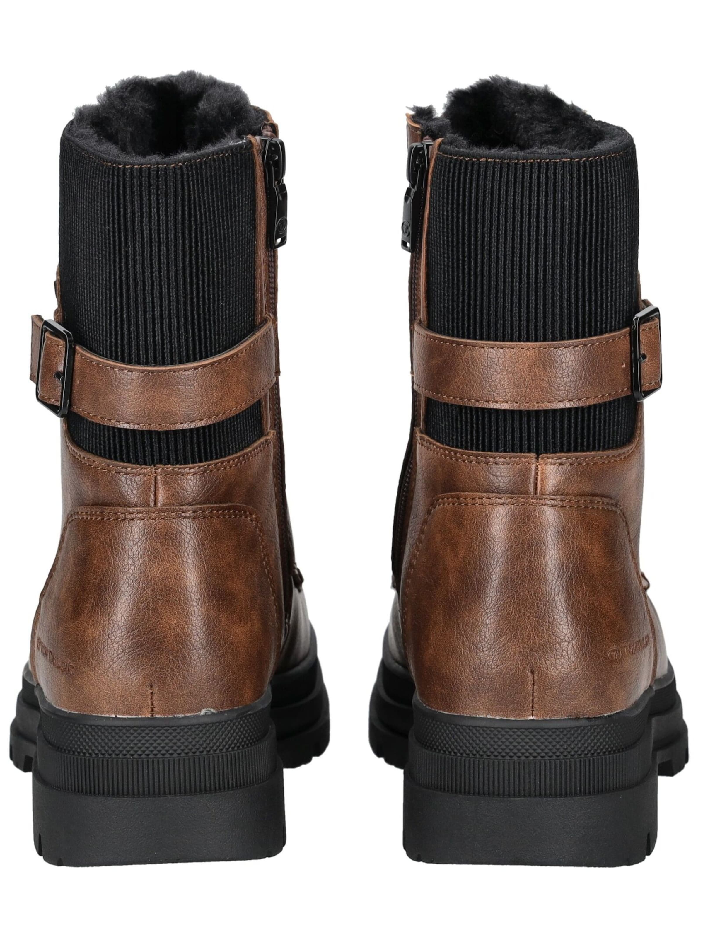 TOM TAILOR Schnürstiefelette in Braun