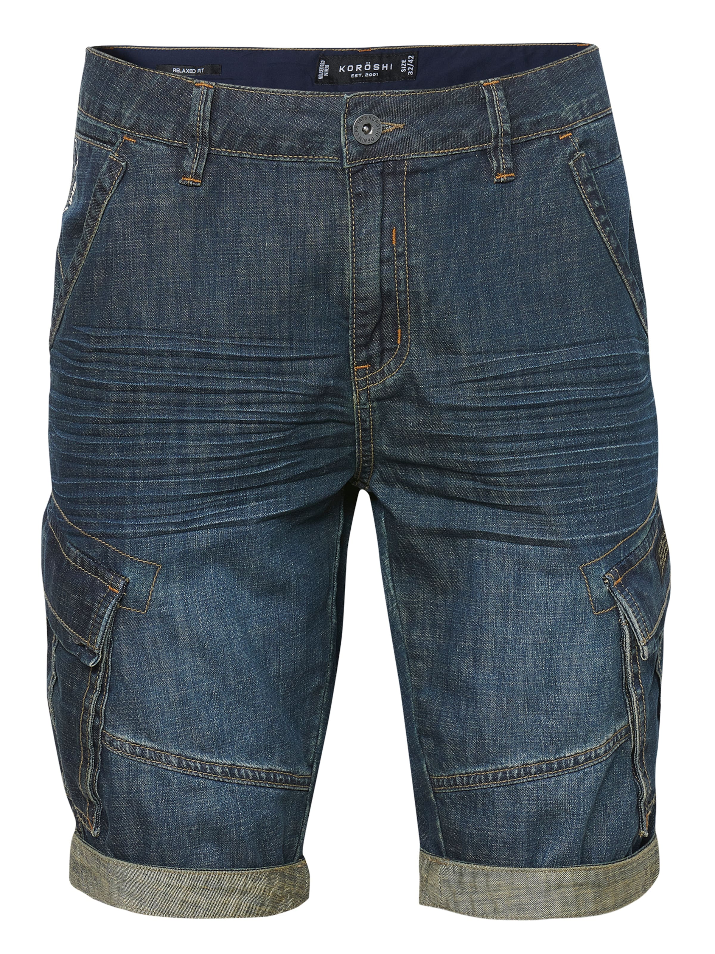 KOROSHI Slimfit Džíny s kapsami – modrá: přední strana