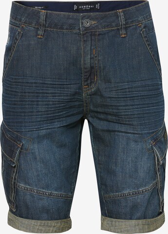 Coupe slim Jeans cargo KOROSHI en bleu : devant