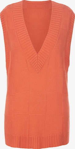 Anna Aura Knitted Vest in Orange: front