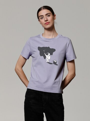 T-shirt ' Painting space ' Watapparel en violet : devant