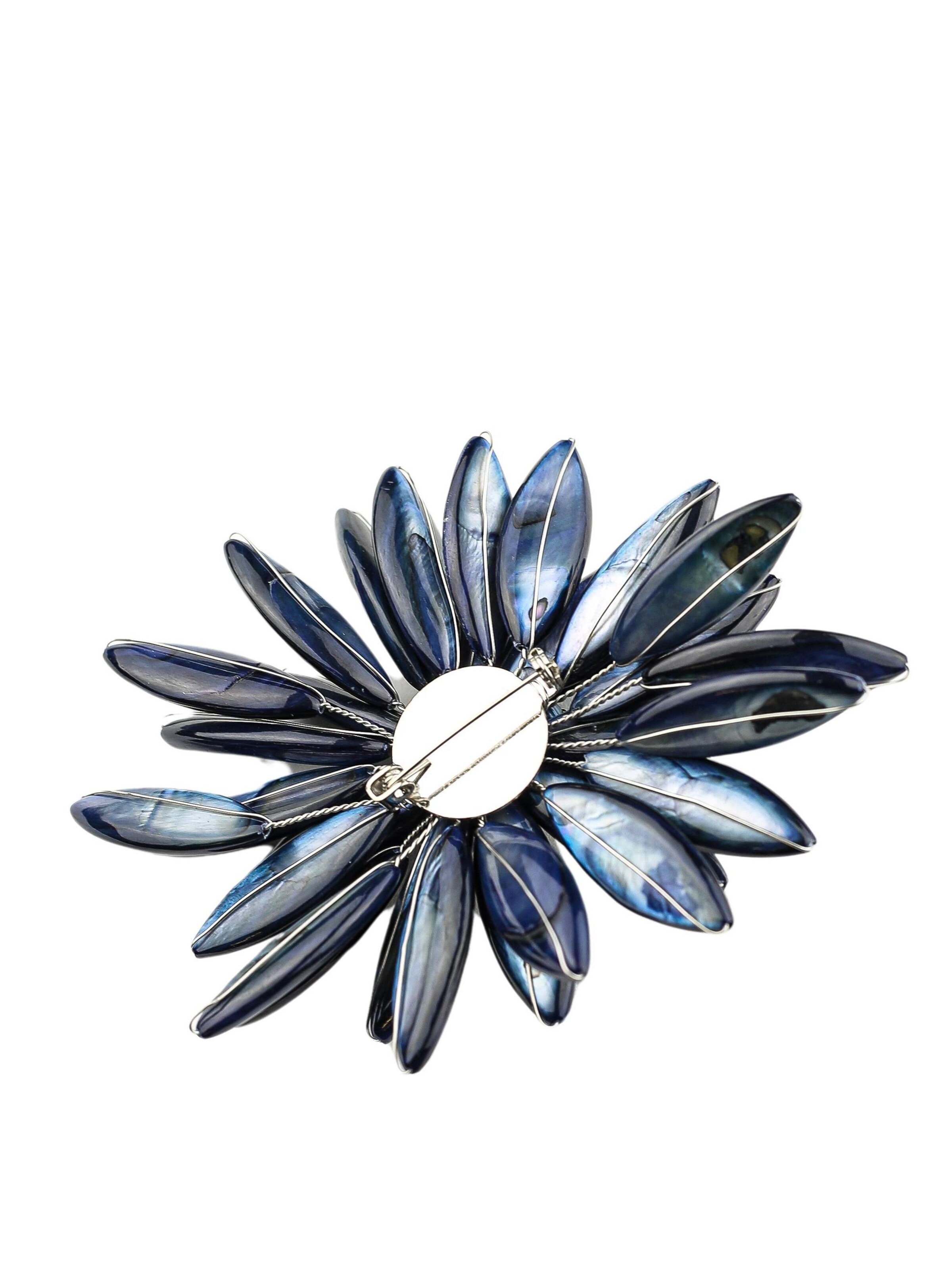 COLLEZIONE ALESSANDRO Brooch 'Fiore' in Blue