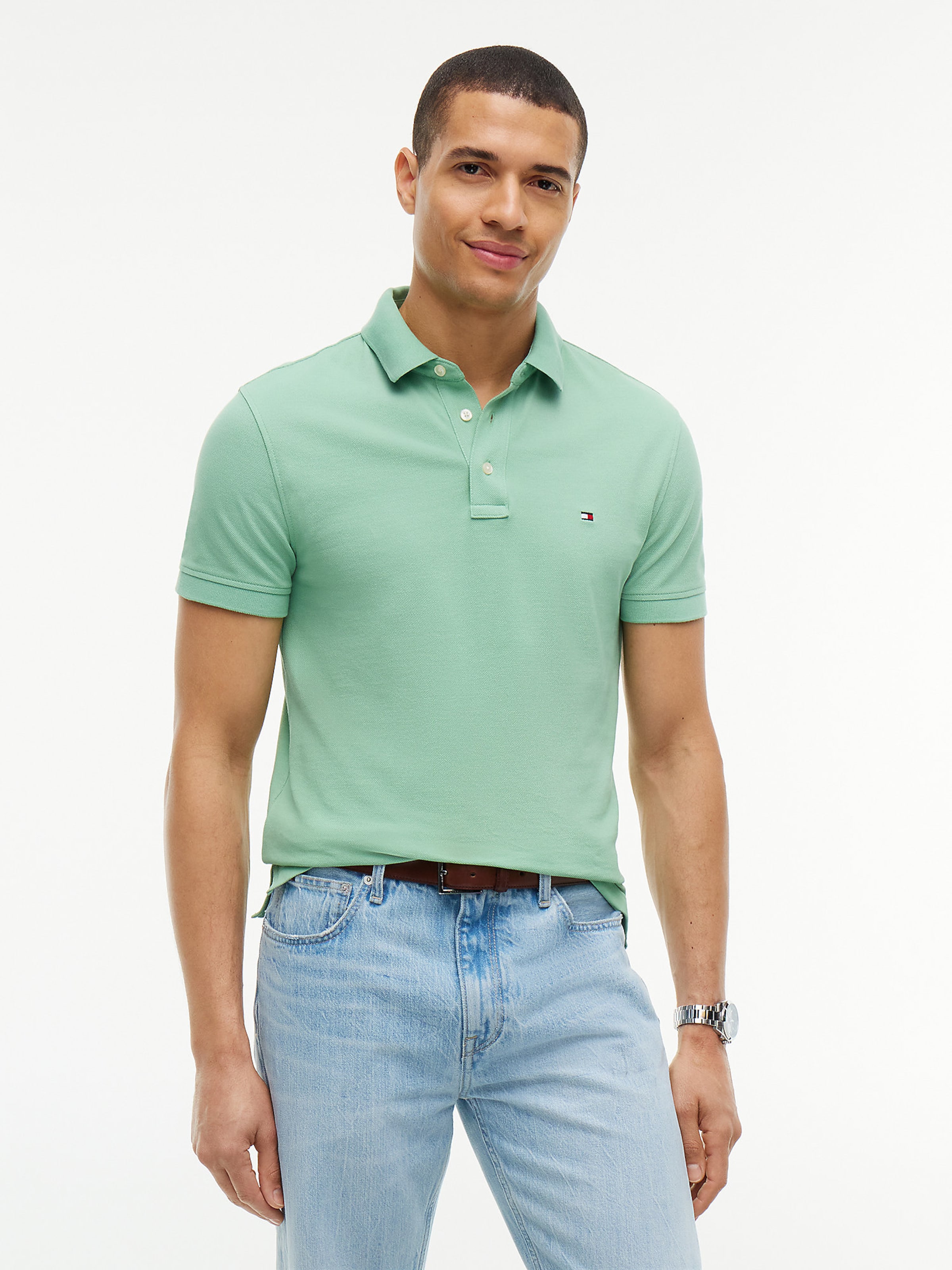 TOMMY HILFIGER Shirt '1985' in Groen: voorkant