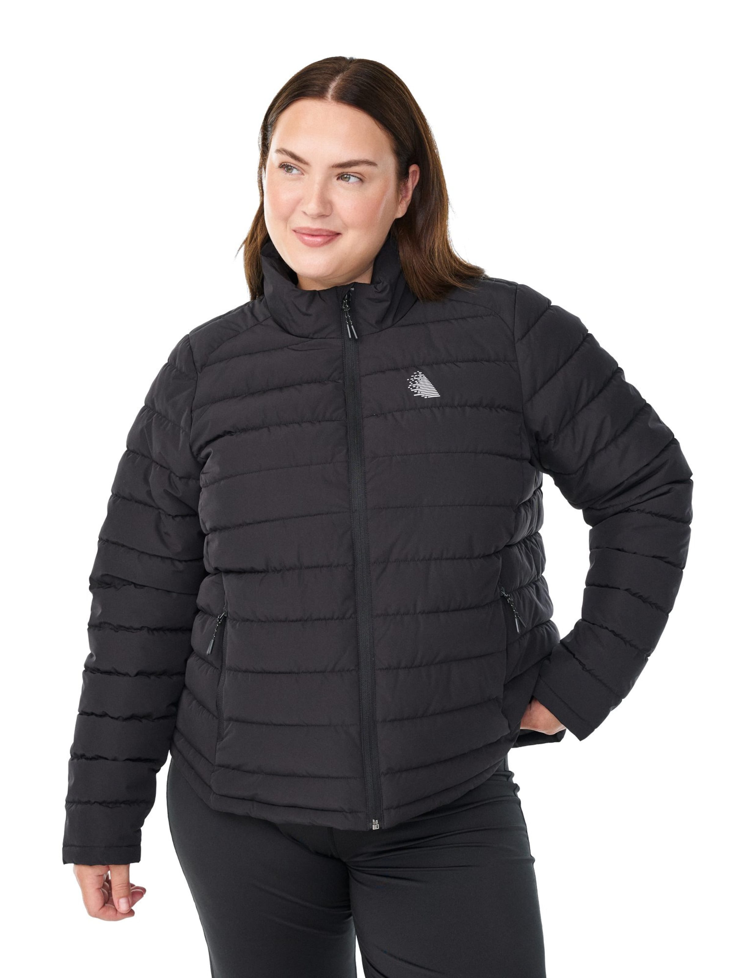 Active by Zizzi Between-season jacket 'Aroad' in Black: front