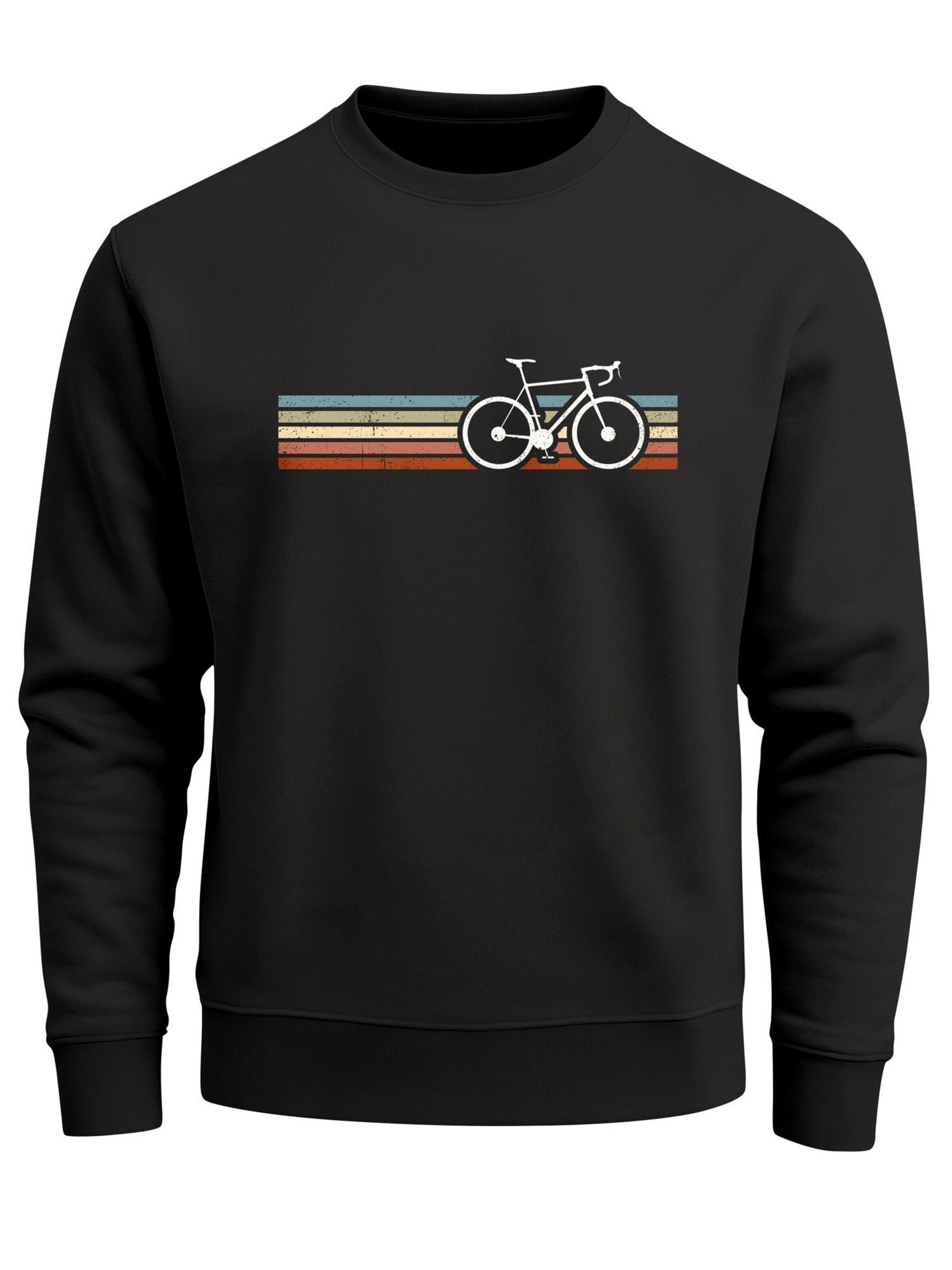 Neverless Sweatshirt 'Fahrrad Vintage' in Black: front
