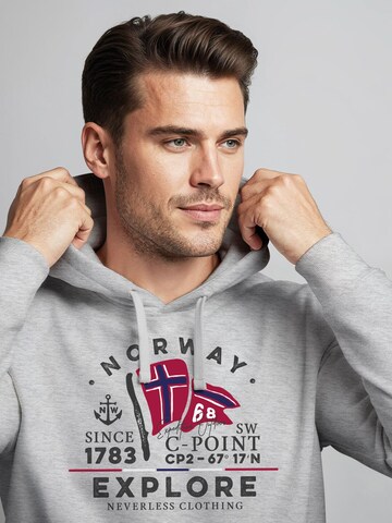 Neverless Sweatshirt 'Norway Explore' in Grey: front