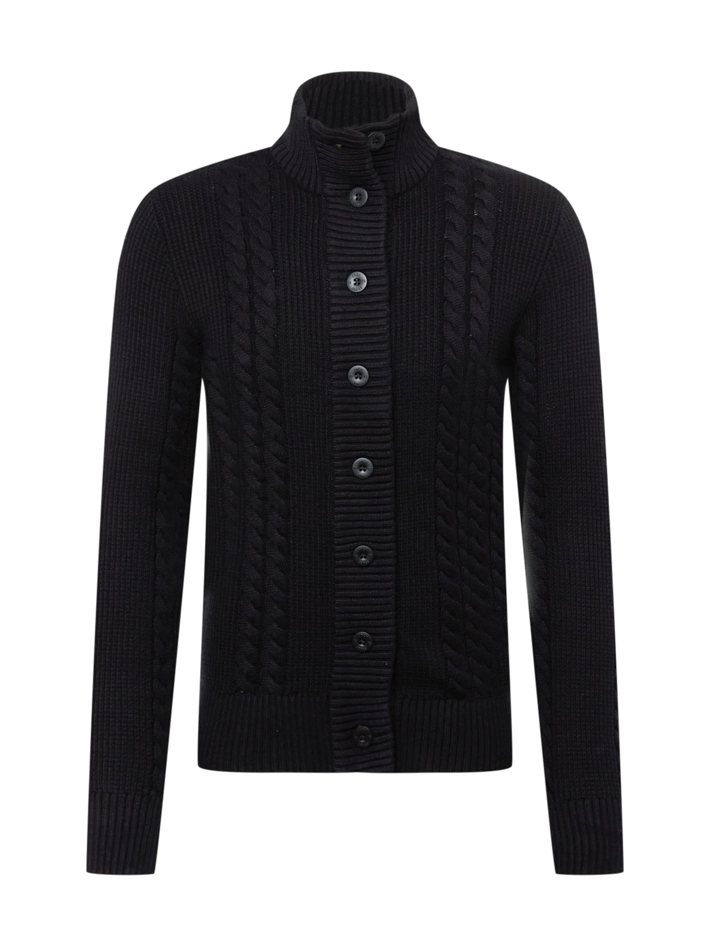 JACK & JONES Strickjacke 'JCOTED' in Schwarz: Vorderseite