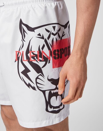 Shorts de bain 'Tiger' Plein Sport en blanc