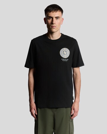 T-Shirt 'Born In The Borders' Lyle & Scott en noir : devant