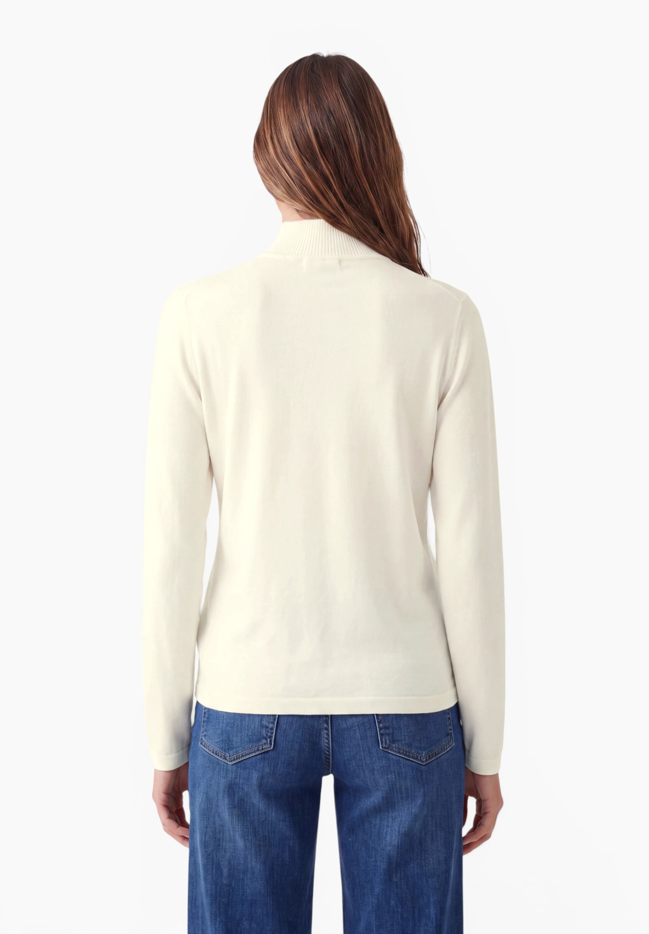 Street One Studio Langarm Pullover mit Turtle Neck in Weiß